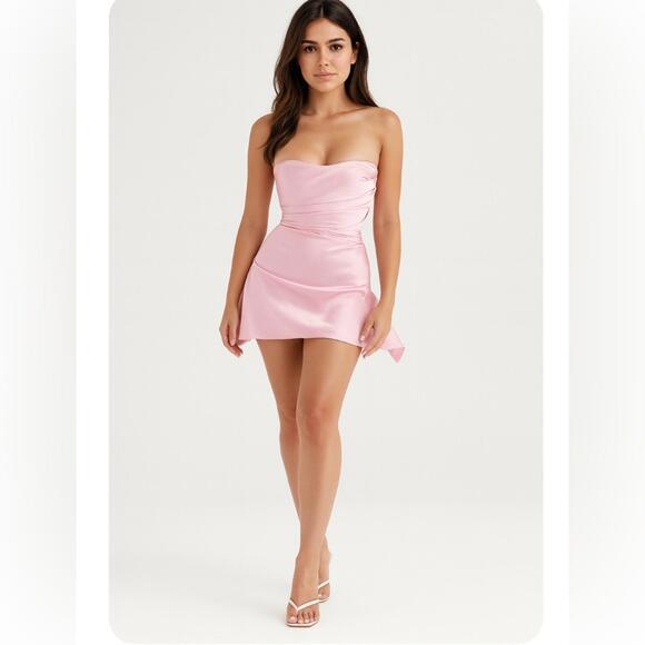 HOUSE OF CB Dresses & Skirts - HOUSE OF CB'Jasmine'Rose Pink Draped StraplessCorsetDress/Size XL